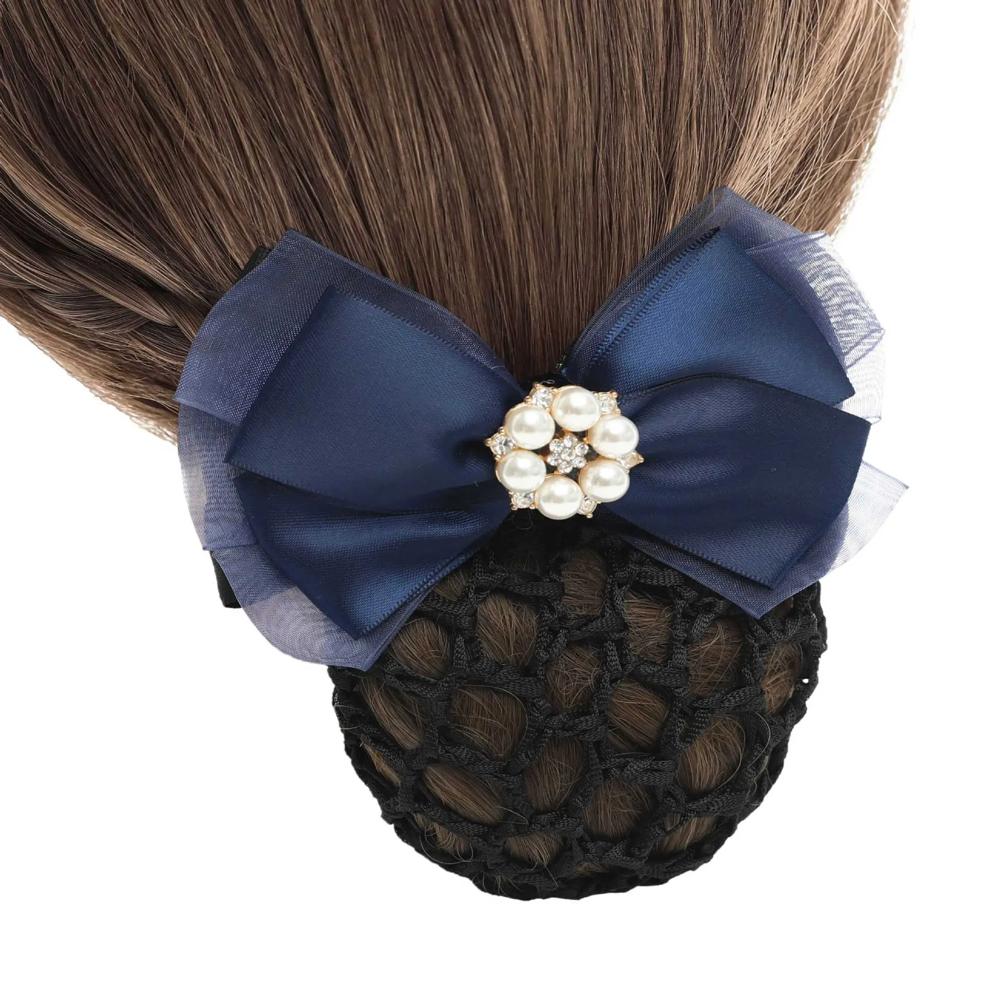 Blue Bow Hairpin with Pearl Crystal for Women - Image 25