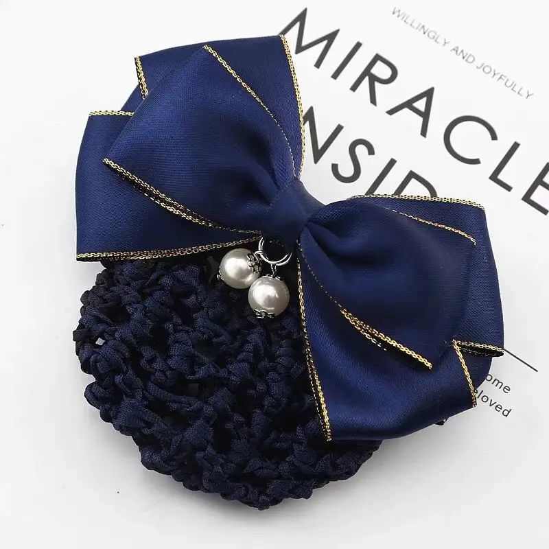 Blue Bow Hairpin with Pearl Crystal for Women - Image 29