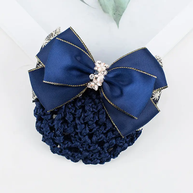Blue Bow Hairpin with Pearl Crystal for Women - Image 33