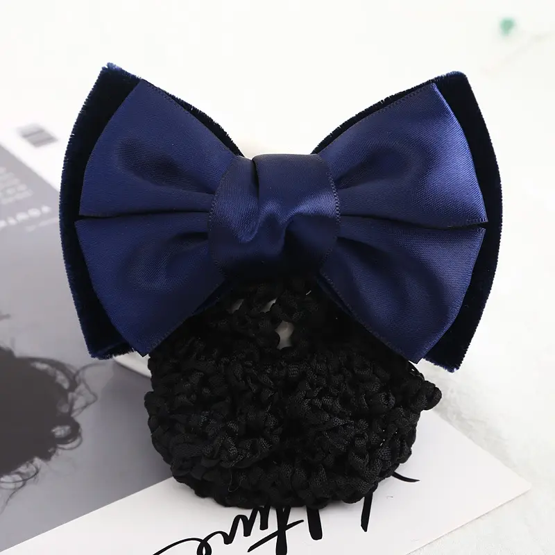 Blue Bow Hairpin with Pearl Crystal for Women - Image 35