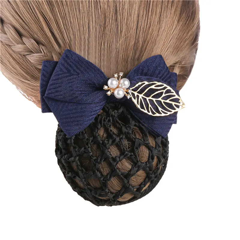 Blue Bow Hairpin with Pearl Crystal for Women - Image 38