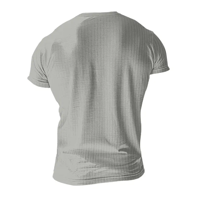 Men Black Heavyweight Slim Fit T-Shirt with Button Down Neck — feature 29