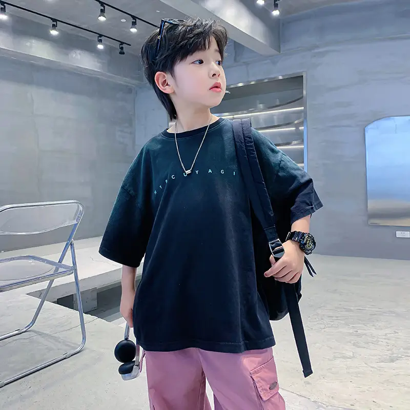 Boys Cotton T-Shirt Gradient Blue 2025 New Arrival - Image 4