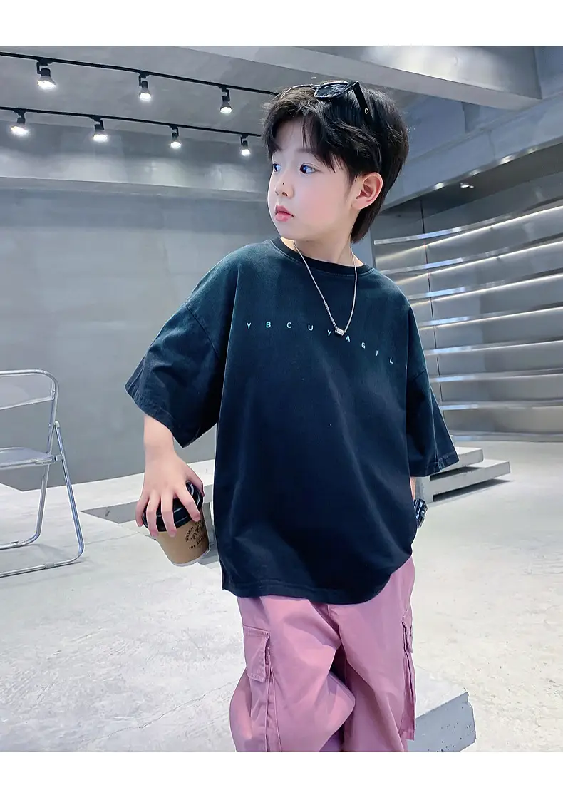 Boys Cotton T-Shirt Gradient Blue 2025 New Arrival — feature 16