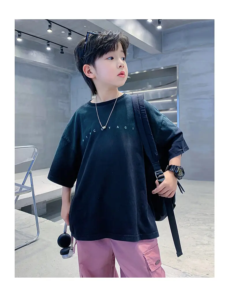 Boys Cotton T-Shirt Gradient Blue 2025 New Arrival — feature 17
