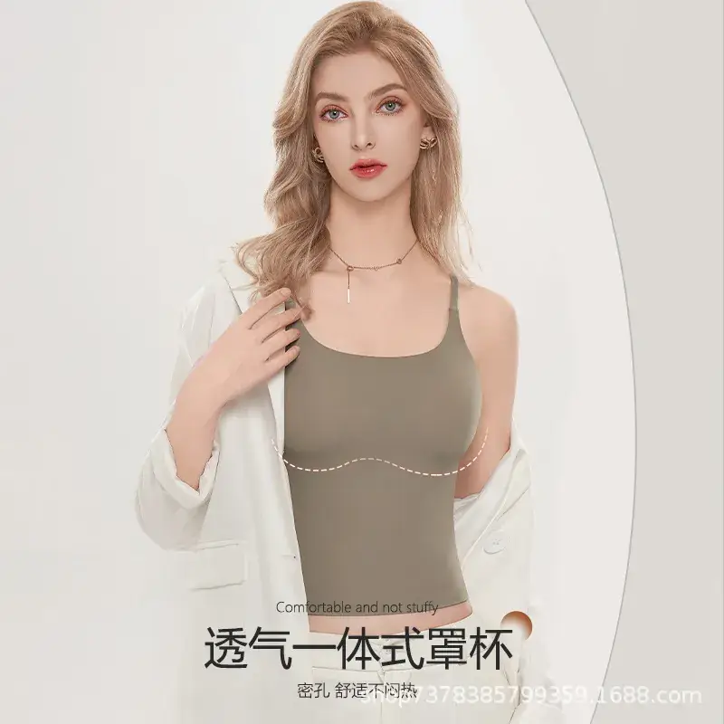 Women's Black Camisole with Full Coverage Bra Pads Large Bust Smaller - Image 8