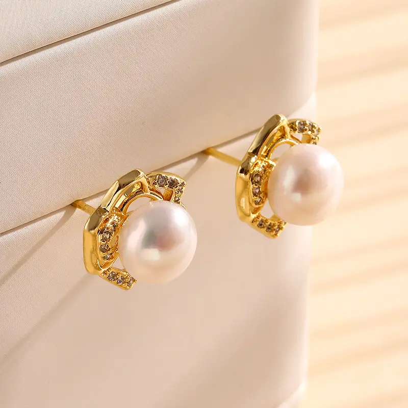 925 Natural Pearl Earrings 18k Gold Luxury - Image 3