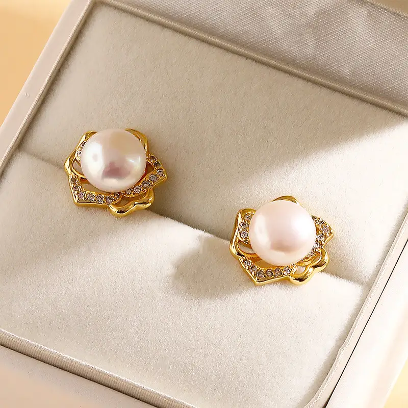 925 Natural Pearl Earrings 18k Gold Luxury — feature 2