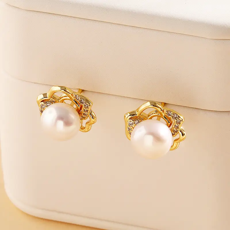925 Natural Pearl Earrings 18k Gold Luxury — feature 6