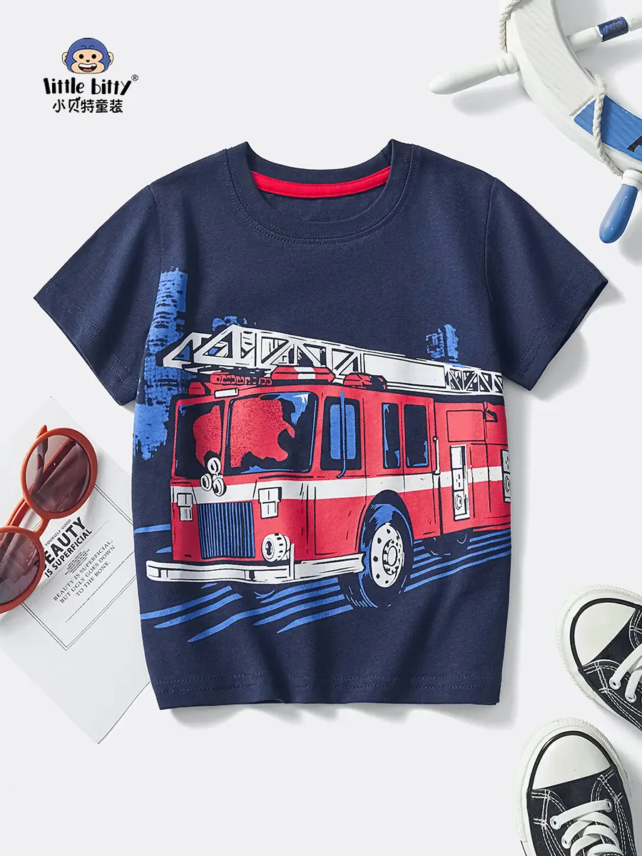 2025 Fire Car T-Shirt for Boys Summer Half Sleeve - Image 2