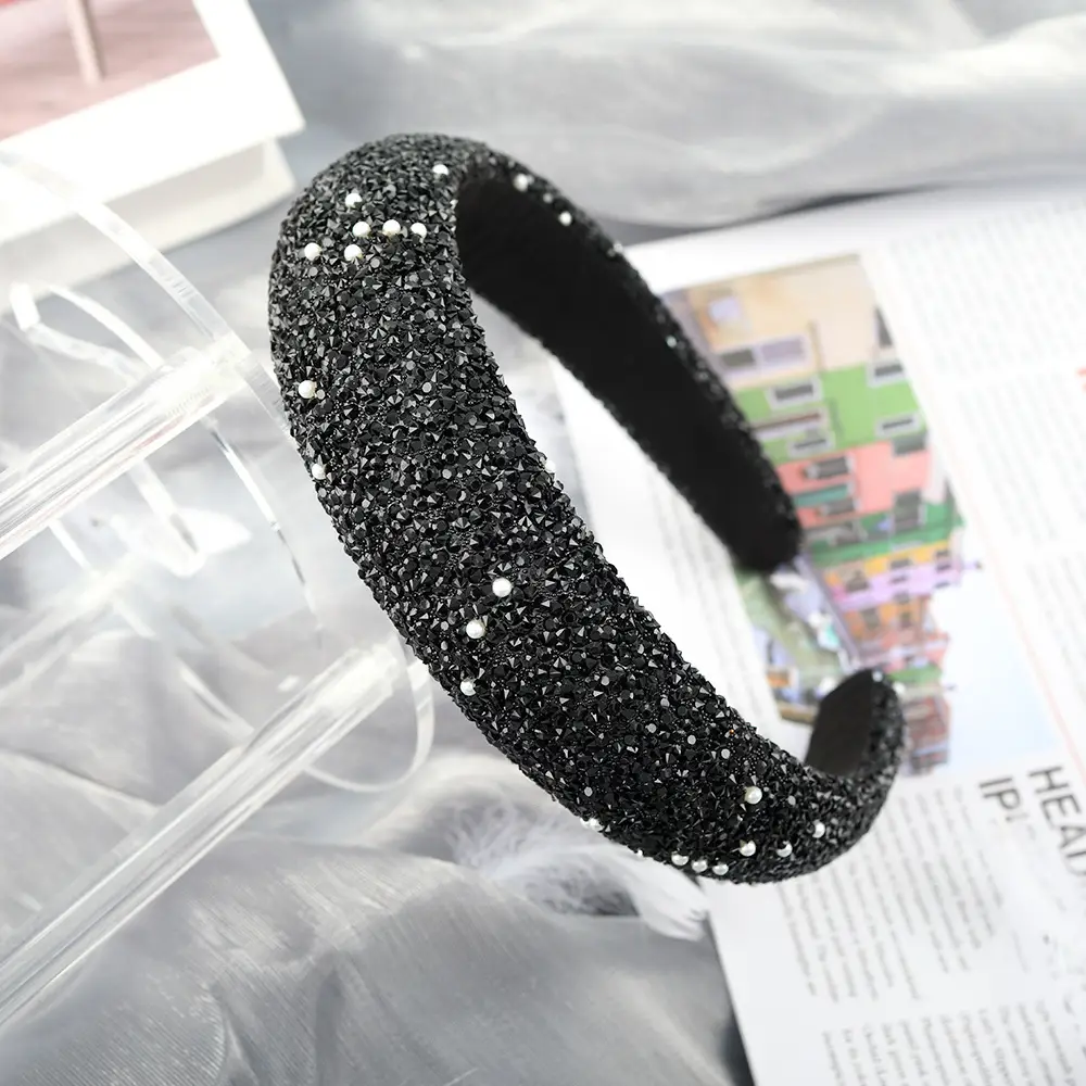 Starry Sky Full Diamond Pearl Headband for Women — feature 4