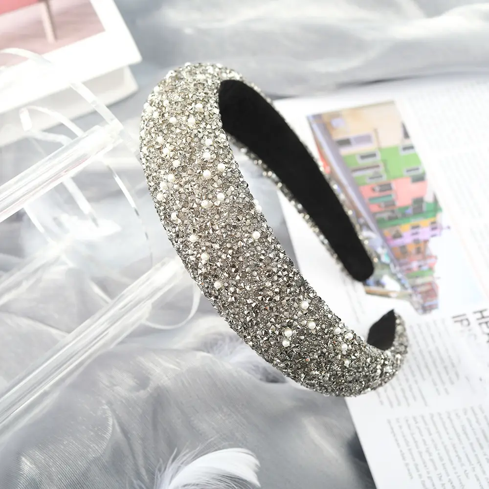 Starry Sky Full Diamond Pearl Headband for Women - Image 3