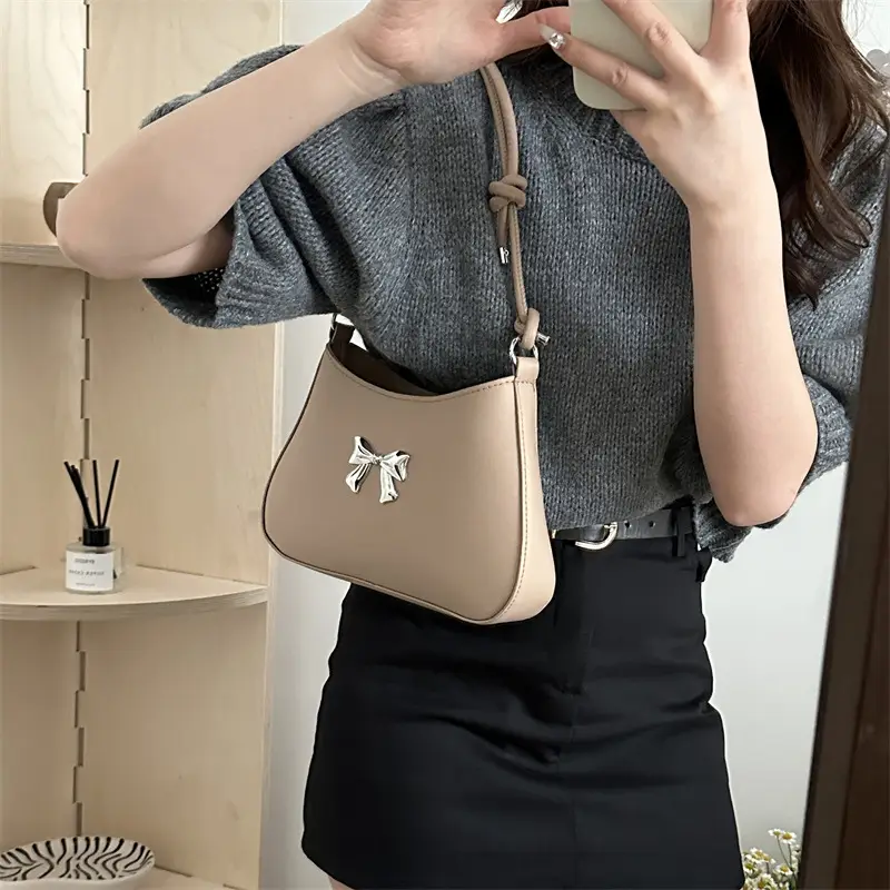 Black Bow Shoulder Bag for Women 2024 Spring Summer - Image 10