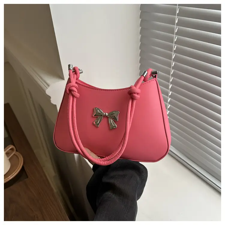 Black Bow Shoulder Bag for Women 2024 Spring Summer - Image 3