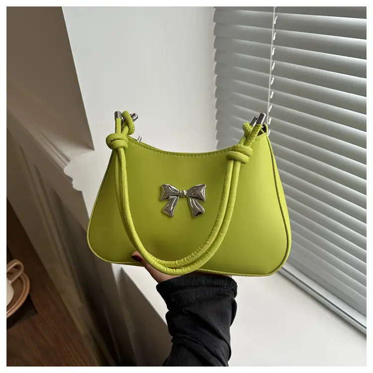 Black Bow Shoulder Bag for Women 2024 Spring Summer - Image 4