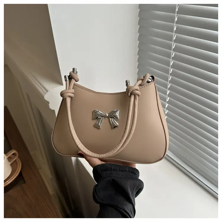Black Bow Shoulder Bag for Women 2024 Spring Summer - Image 5