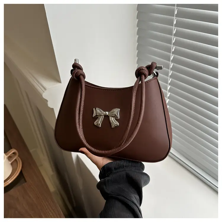 Black Bow Shoulder Bag for Women 2024 Spring Summer - Image 6