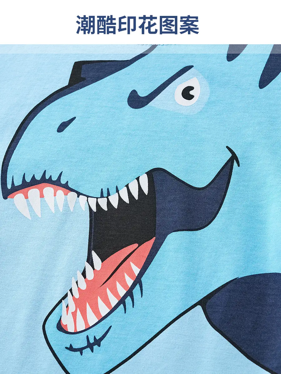 Kids Shark Graphic T-Shirt Blue Medium - Image 6