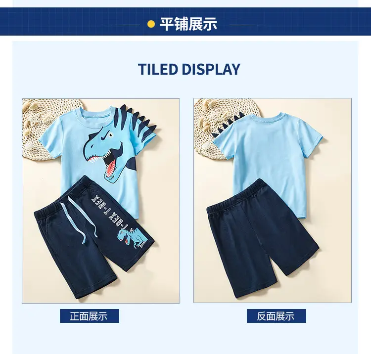 Kids Shark Graphic T-Shirt Blue Medium — feature 8