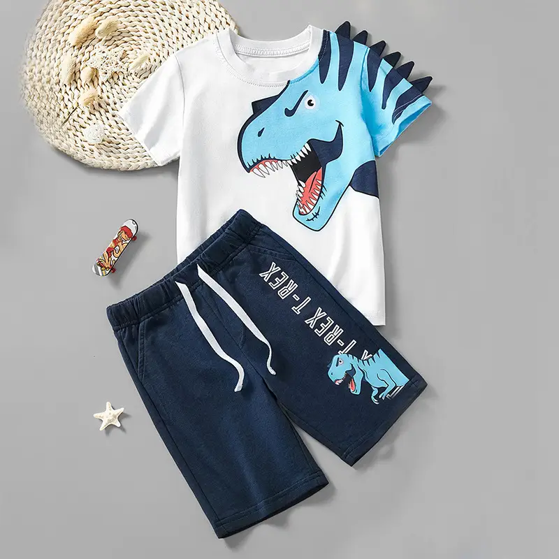 Kids Shark Graphic T-Shirt Blue Medium - Image 2