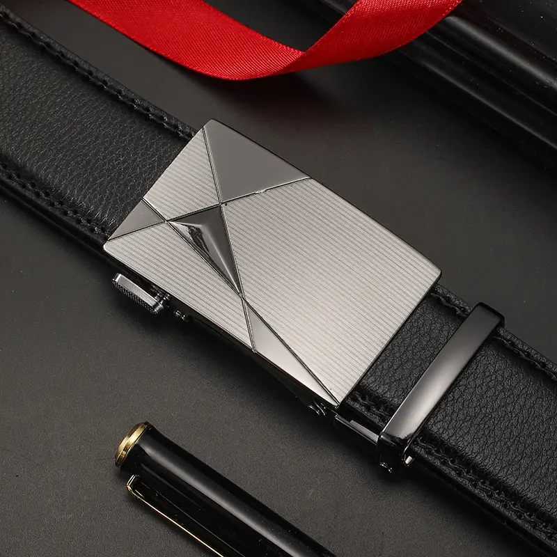 Men's Automatic Buckle Belt Korean Style Silver Black Wholesale - Image 18