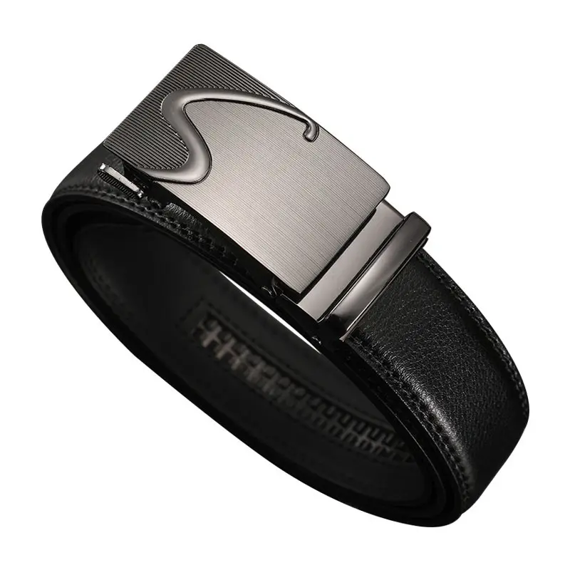 Men's Automatic Buckle Belt Korean Style Silver Black Wholesale - Image 20