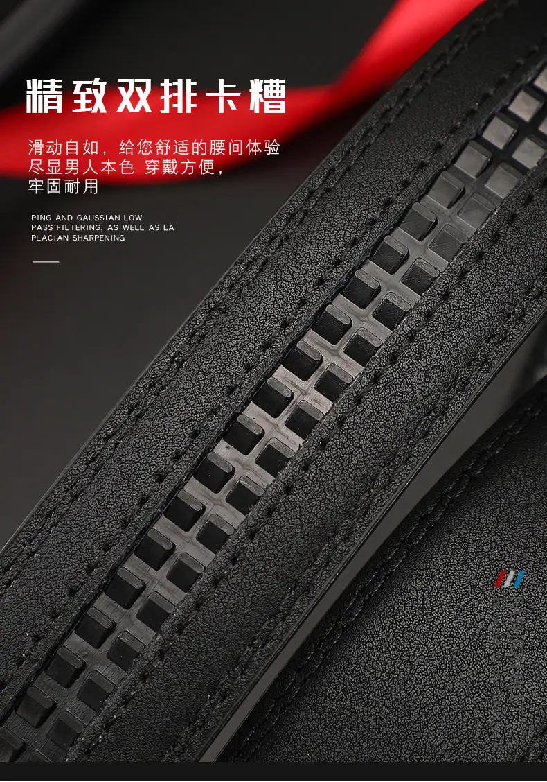 Men's Automatic Buckle Belt Korean Style Silver Black Wholesale — feature 14