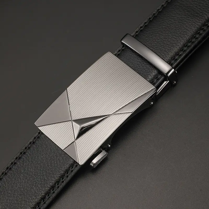 Men's Automatic Buckle Belt Korean Style Silver Black Wholesale - Image 10