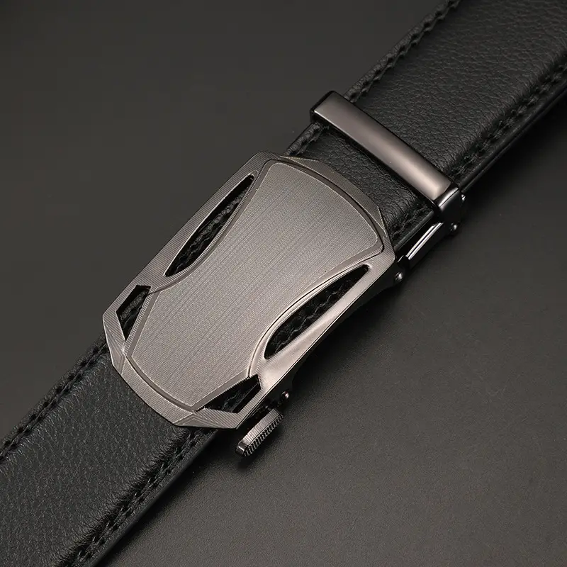 Men's Automatic Buckle Belt Korean Style Silver Black Wholesale - Image 11
