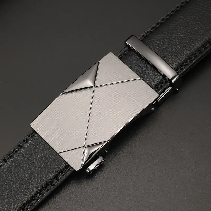 Men's Automatic Buckle Belt Korean Style Silver Black Wholesale - Image 12