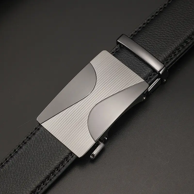 Men's Automatic Buckle Belt Korean Style Silver Black Wholesale - Image 13