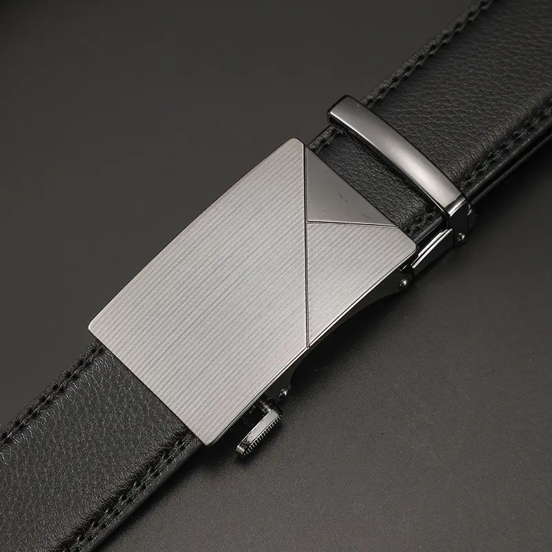 Men's Automatic Buckle Belt Korean Style Silver Black Wholesale - Image 14