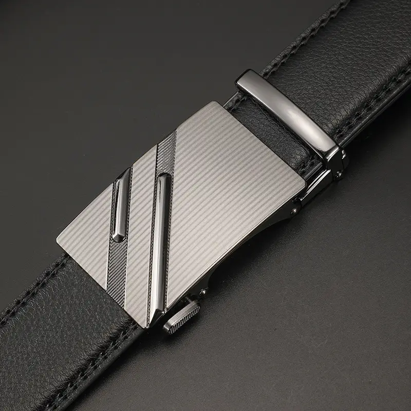 Men's Automatic Buckle Belt Korean Style Silver Black Wholesale - Image 15