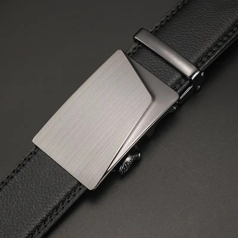 Men's Automatic Buckle Belt Korean Style Silver Black Wholesale - Image 16