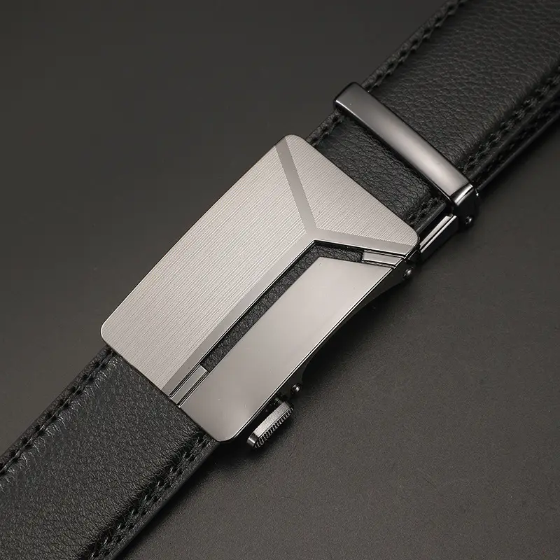 Men's Automatic Buckle Belt Korean Style Silver Black Wholesale - Image 6