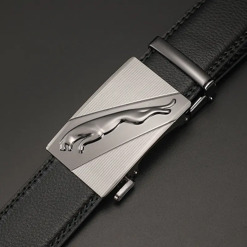 Men's Automatic Buckle Belt Korean Style Silver Black Wholesale - Image 7