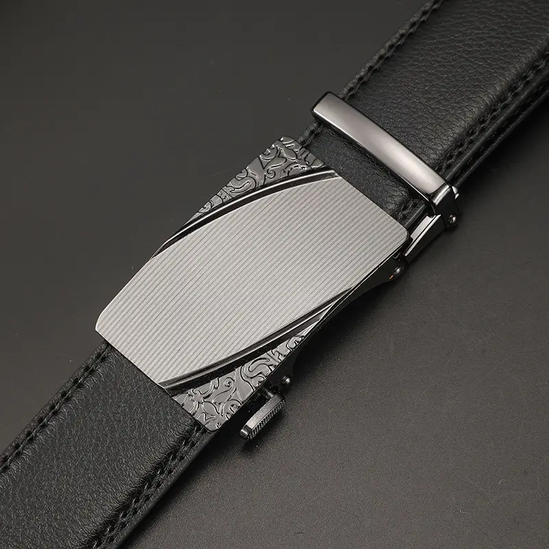 Men's Automatic Buckle Belt Korean Style Silver Black Wholesale - Image 9