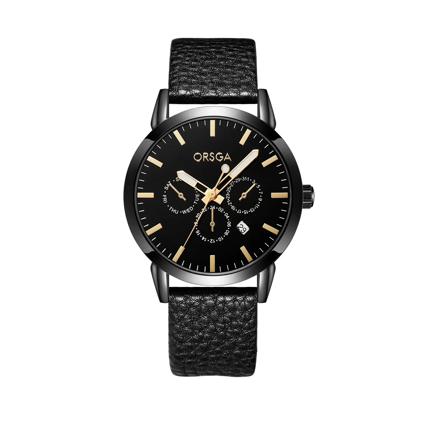 Oshga Brown Leather Watch for Men Women