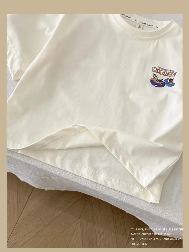 Kids Cartoon T-Shirt Shorts Set White Blue Summer 2025 — feature 10