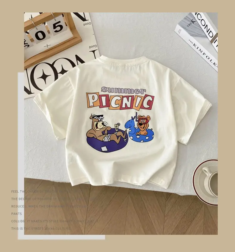 Kids Cartoon T-Shirt Shorts Set White Blue Summer 2025 — feature 13