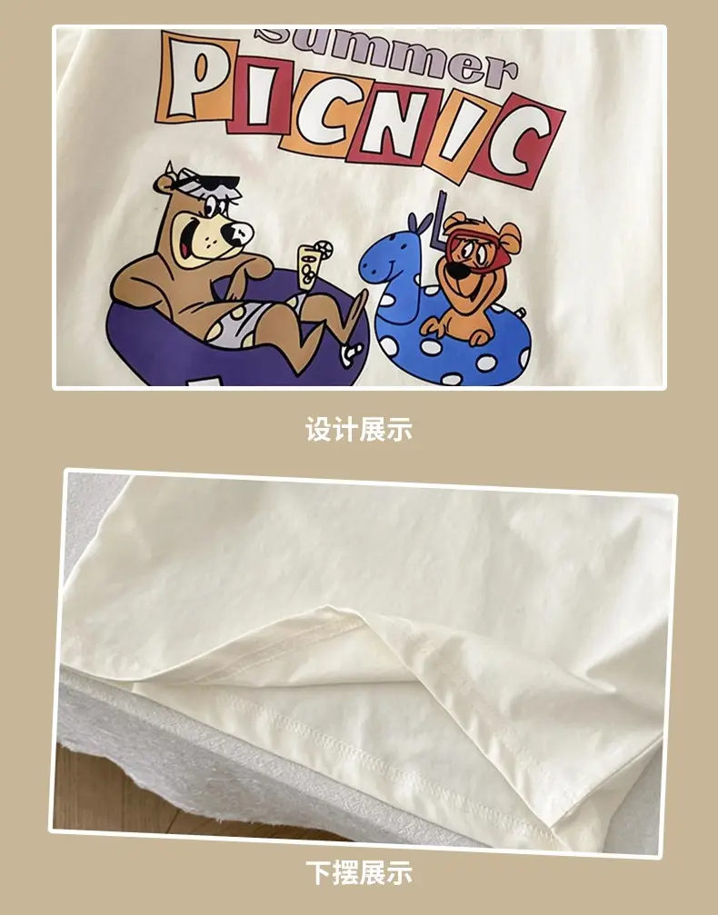 Kids Cartoon T-Shirt Shorts Set White Blue Summer 2025 — feature 16