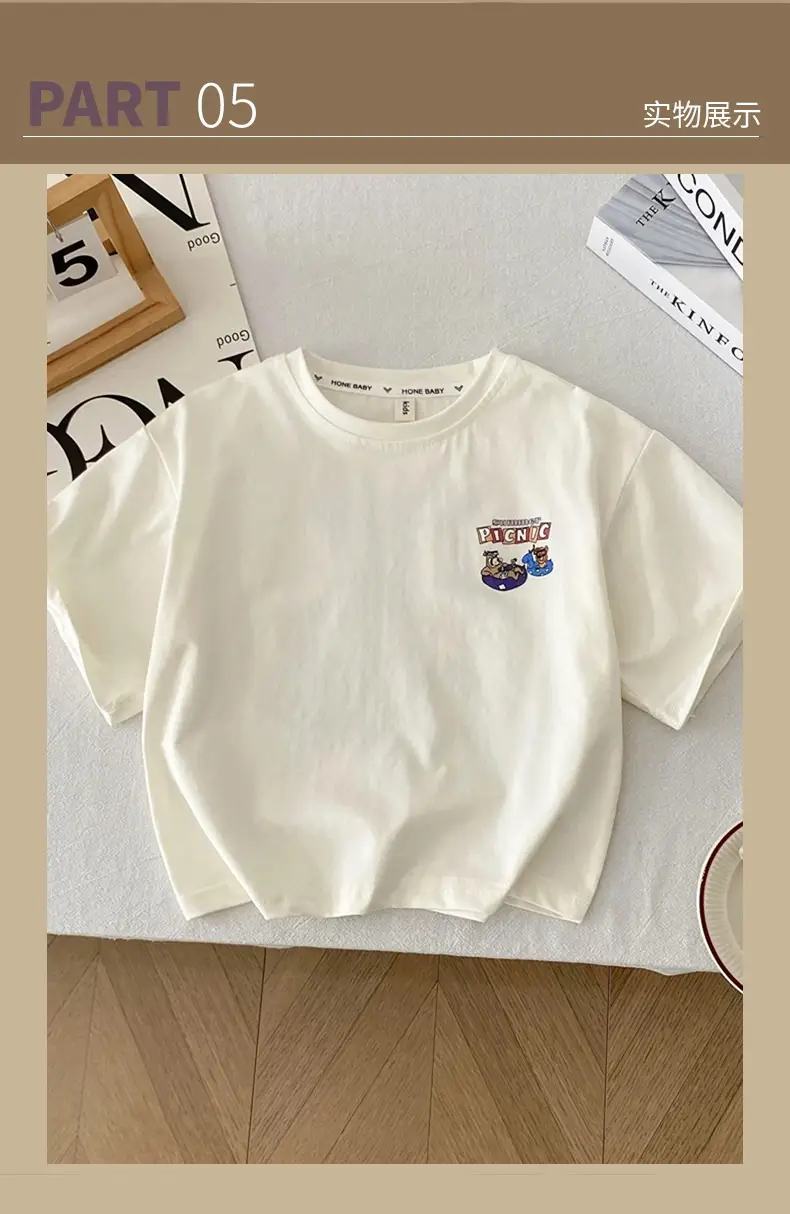 Kids Cartoon T-Shirt Shorts Set White Blue Summer 2025 — feature 8