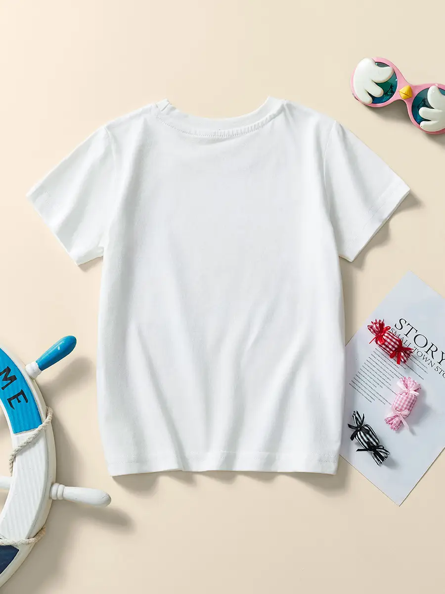 European American Children's White T-Shirt Short Sleeve 2025 - Image 3
