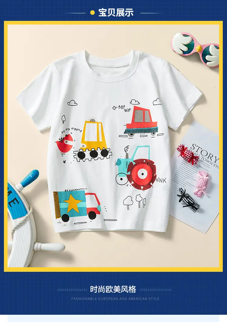 European American Children's White T-Shirt Short Sleeve 2025 — feature 2