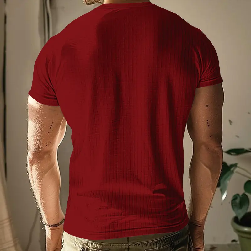 Men Black Knitted Short Sleeve T-Shirt — feature 16