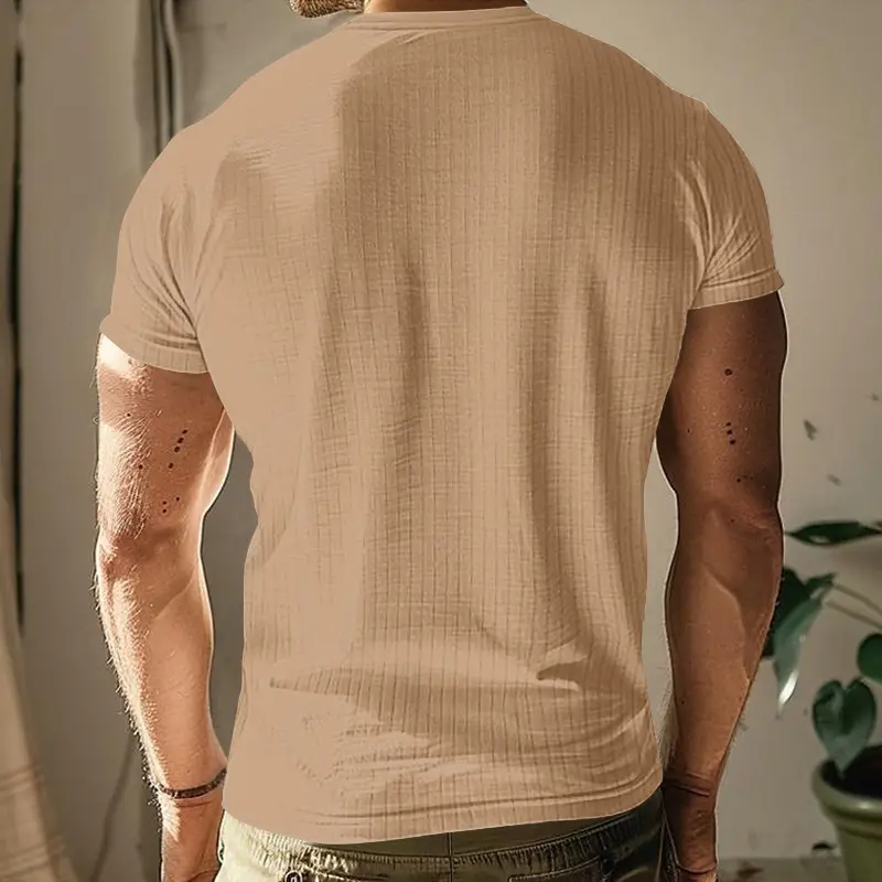 Men Black Knitted Short Sleeve T-Shirt — feature 20