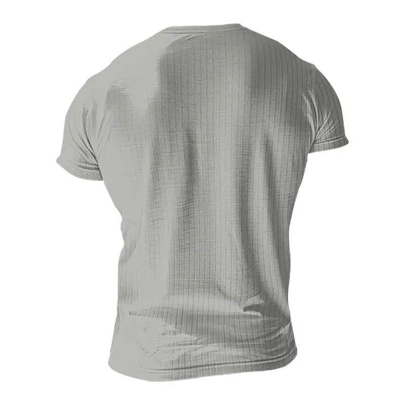 Men Black Knitted Short Sleeve T-Shirt — feature 26