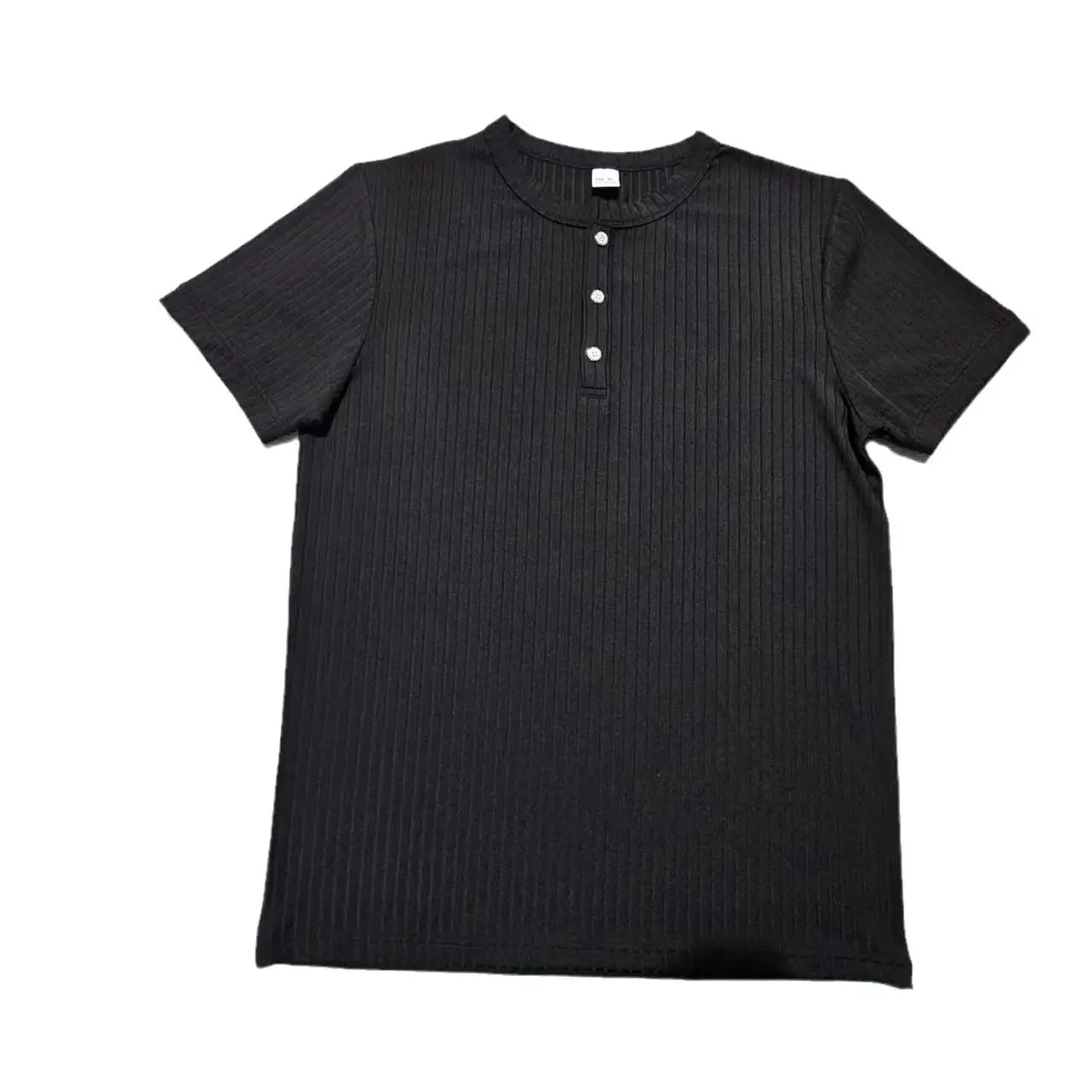 Men Black Knitted Short Sleeve T-Shirt — feature 33