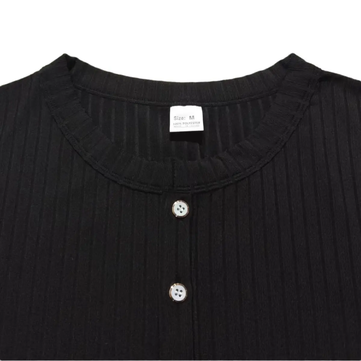 Men Black Knitted Short Sleeve T-Shirt — feature 36
