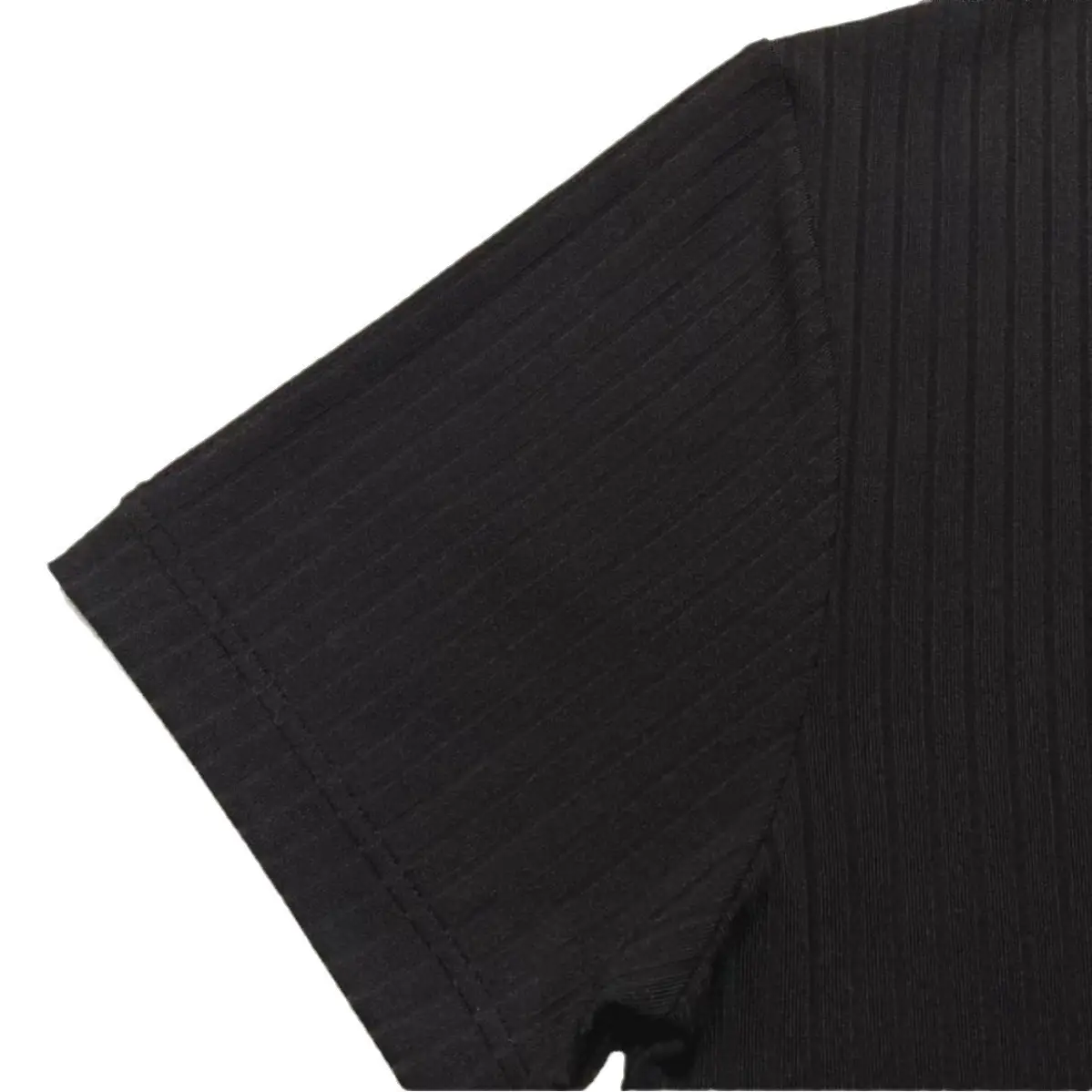 Men Black Knitted Short Sleeve T-Shirt — feature 37